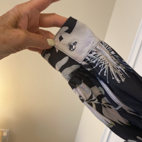 Anna Glover X HM Women's Navy Button Up Floral Shirt Mini Dress Boho - Picture 4 of 8